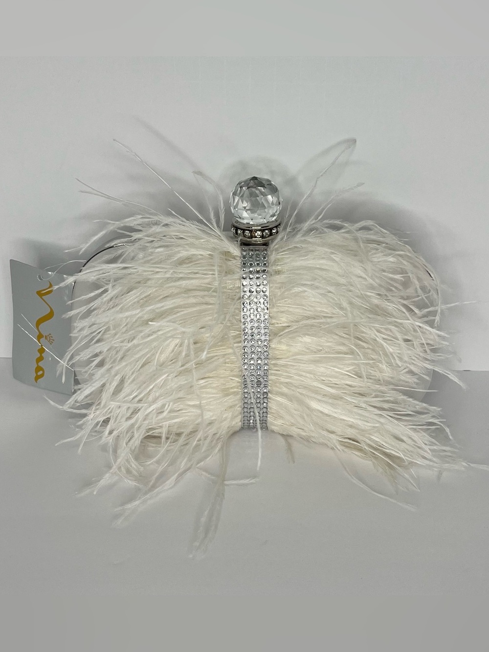 Nina LARA
WHITE FEATHER EMBELLISHED MINAUDIERE